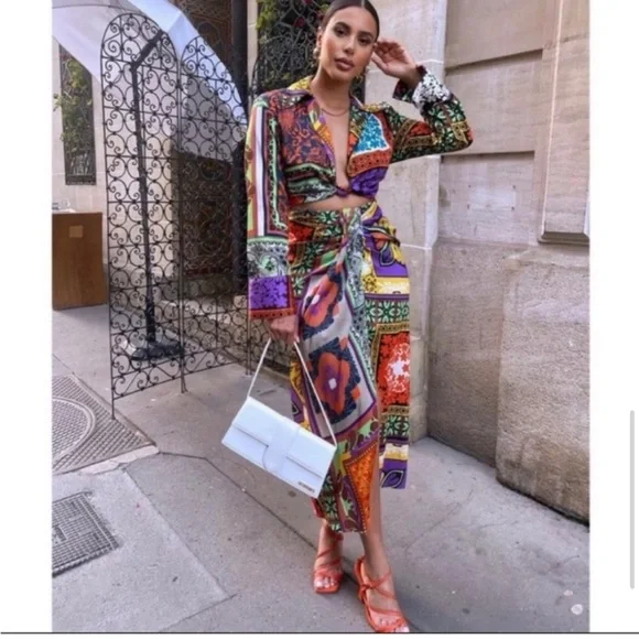 Zara printed crop blouse - never worn - Picture 4 of 7